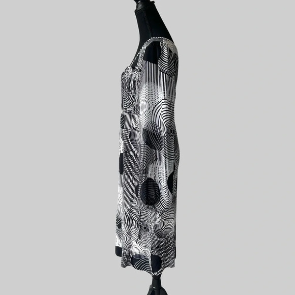 Nicole Benisti Polka Dots Sheer Sleeve Cutout Back  Stretch Dress - Picture 2 of 16